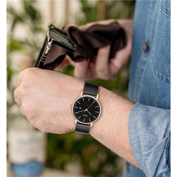 Men's Fashion Minimalist Wrist Watch Waterproof Watches Simple Ultra Thin Watch - Picture 4 of 6